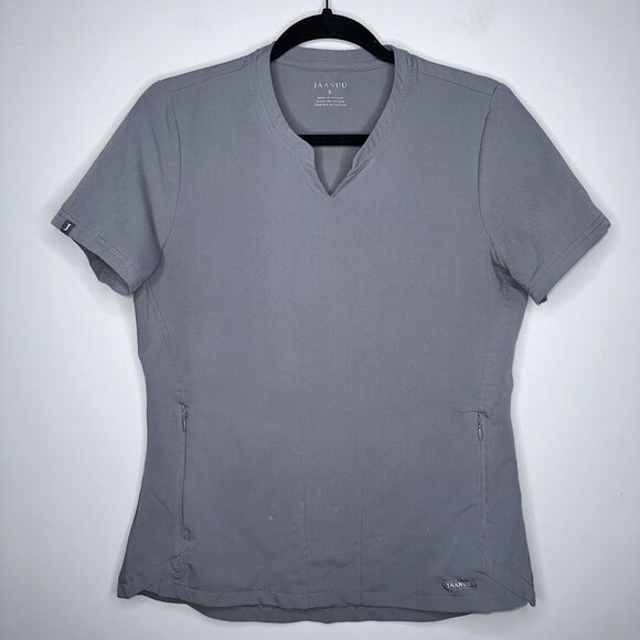 Jaanuu Tops - Jaanuu Women’s Zip Pocket Pullover Scrub Top Gray Size Small